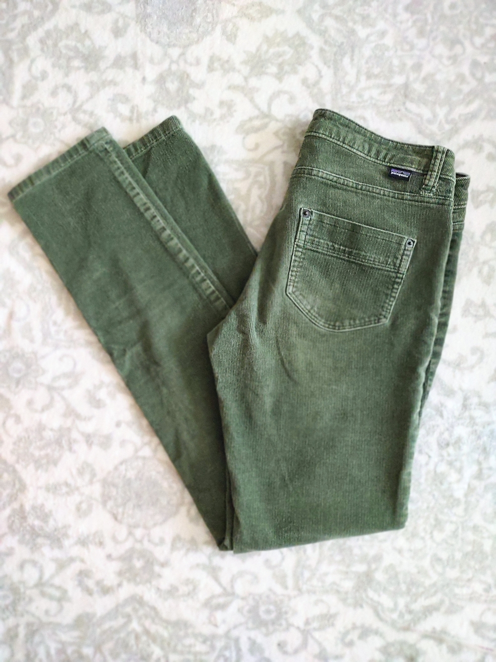 Patagonia Olive Green Slim Corduroy Pants, size 27